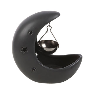 Black Crescent Moon Oil Burner