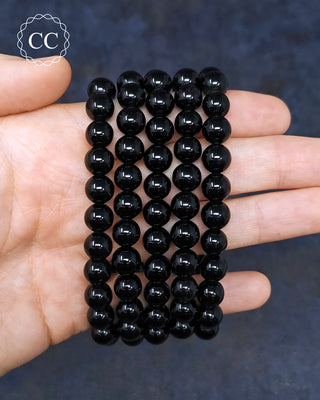 Black Obsidian 8mm Beaded Bracelet