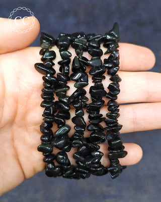 Obsidian Gemchip Bracelets in hand