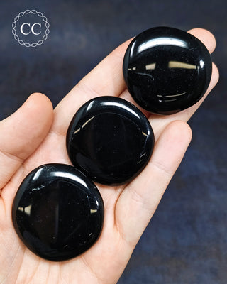Black Obsidian Palm Stone