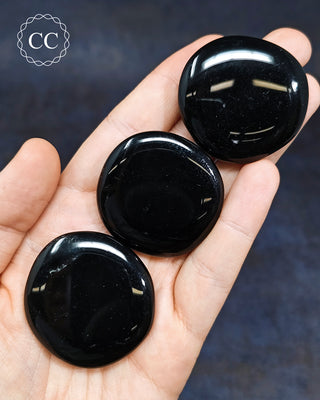 Black Obsidian Palm Stone