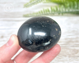 Black Tourmaline Chunky Palm Stone #1