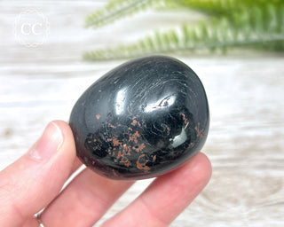 Black Tourmaline Chunky Palm Stone #4