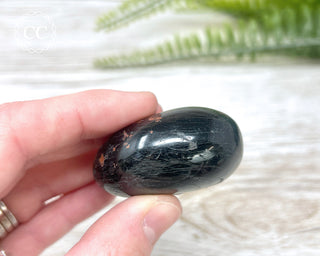 Black Tourmaline Chunky Palm Stone #4