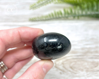 Black Tourmaline Chunky Palm Stone #4