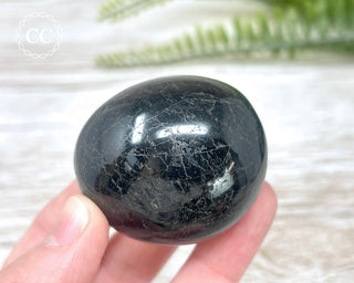 Black Tourmaline Chunky Palm Stone #7