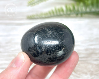 Black Tourmaline Chunky Palm Stone #7