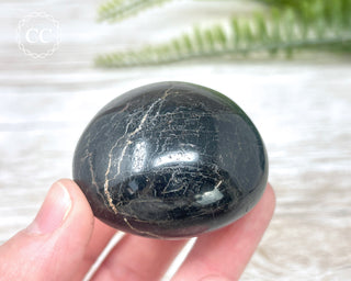 Black Tourmaline Chunky Palm Stone #7