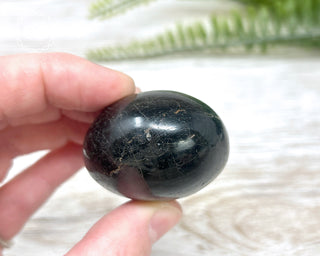 Black Tourmaline Chunky Palm Stone #7