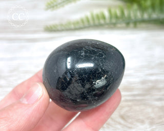 Black Tourmaline Chunky Palm Stone #9