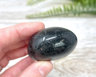 Black Tourmaline Chunky Palm Stone #9