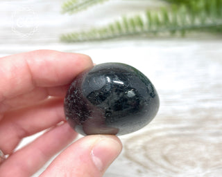 Black Tourmaline Chunky Palm Stone #9