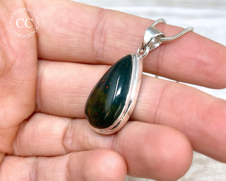 Bloodstone Silver Necklace #1