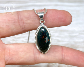 Bloodstone Silver Necklace #2