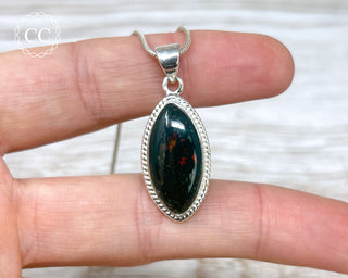 Bloodstone Silver Necklace #2