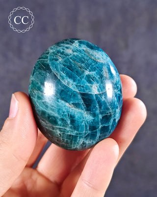 Blue Apatite Chunky Palm Stone #3