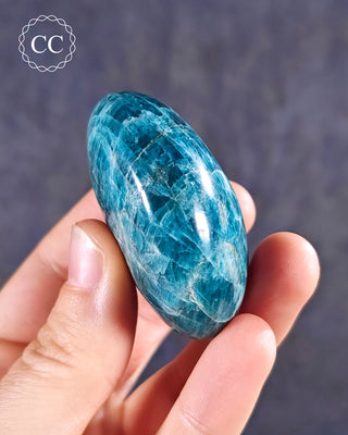 Blue Apatite Chunky Palm Stone #3