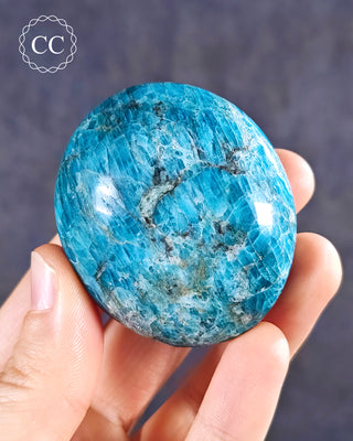 Blue Apatite Chunky Palm Stone #4