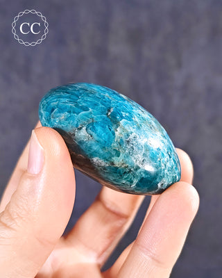 Blue Apatite Chunky Palm Stone #4