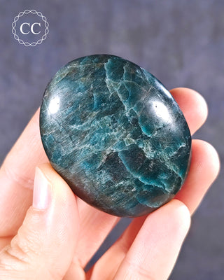 Blue Apatite Chunky Palm Stone #1