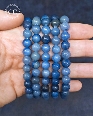 Blue Aventurine | Dumortierite 8mm Beaded Bracelet