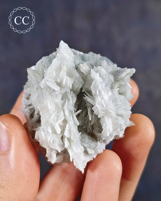  Baryte crystal Cluster (also spelt Barite) is the popular blue colour with flattened, tabular crystals. This specimen is from the Teresita Mine in Murcia, Spain. 