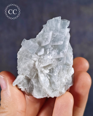  Baryte crystal Cluster (also spelt Barite) is the popular blue colour with flattened, tabular crystals. This specimen is from the Teresita Mine in Murcia, Spain. 