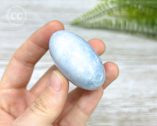 Blue Calcite Chunky Palm Stone #7