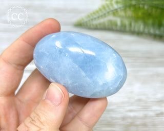 Blue Calcite Chunky Palm Stone #8
