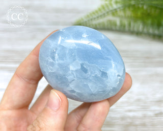 Blue Calcite Chunky Palm Stone #9