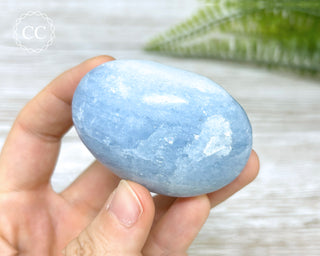 Blue Calcite Chunky Palm Stone #3
