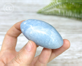 Blue Calcite Chunky Palm Stone #3