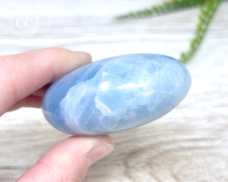 Blue Calcite Chunky Palm Stone #3