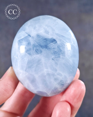 Blue Calcite Chunky Palm Stone #4