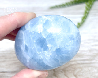 Blue Calcite Chunky Palm Stone #3