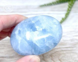 Blue Calcite Chunky Palm Stone #3
