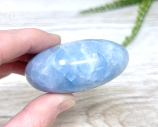 Blue Calcite Chunky Palm Stone #3