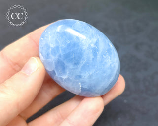 Blue Calcite Chunky Palm Stone #3