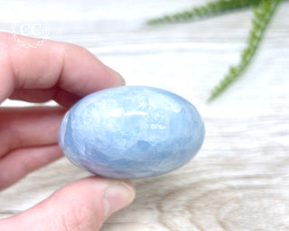 Blue Calcite Chunky Palm Stone #3