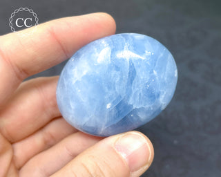 Blue Calcite Chunky Palm Stone #3