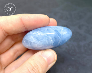 Blue Calcite Chunky Palm Stone #3