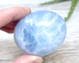 Blue Calcite Chunky Palm Stone #4