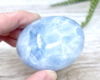 Blue Calcite Chunky Palm Stone #4