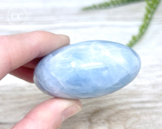 Blue Calcite Chunky Palm Stone #4