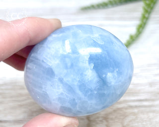Blue Calcite Chunky Palm Stone #4