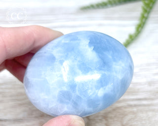 Blue Calcite Chunky Palm Stone #4