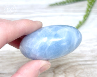 Blue Calcite Chunky Palm Stone #4