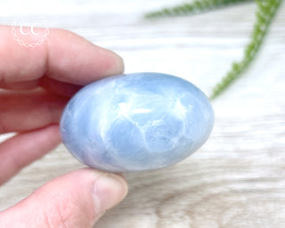 Blue Calcite Chunky Palm Stone #4