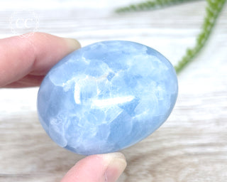 Blue Calcite Chunky Palm Stone #2