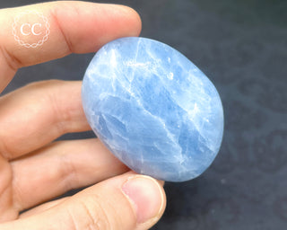 Blue Calcite Chunky Palm Stone #8